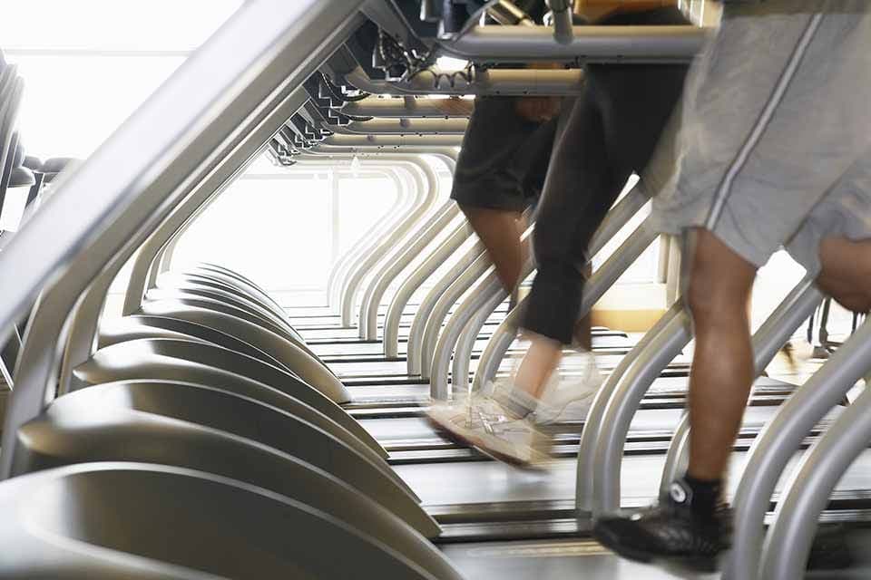 Training for a Half Marathon on a treadmill in the gym