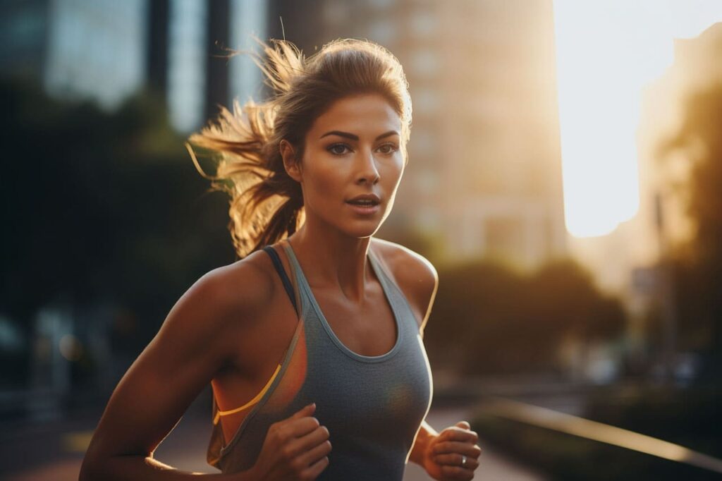 Woman training for a half marathon in 6 weeks.